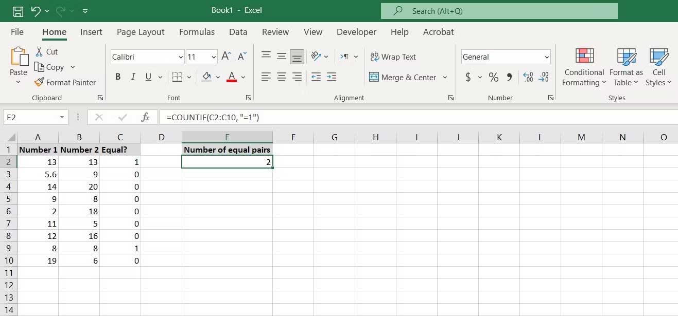 Picture 4 of How to check if two values ​​are equal in Excel