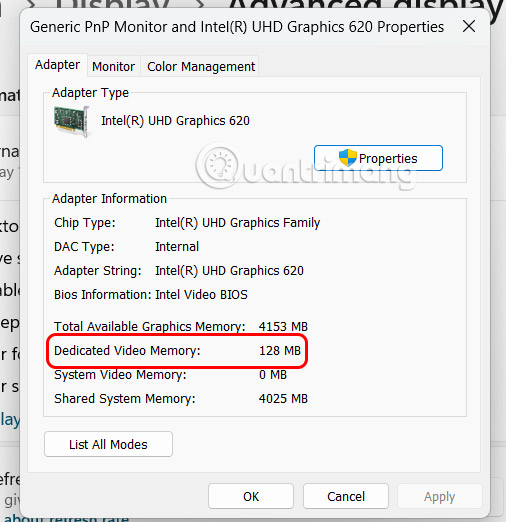 How to check VRAM capacity on Windows 11 Picture 4
