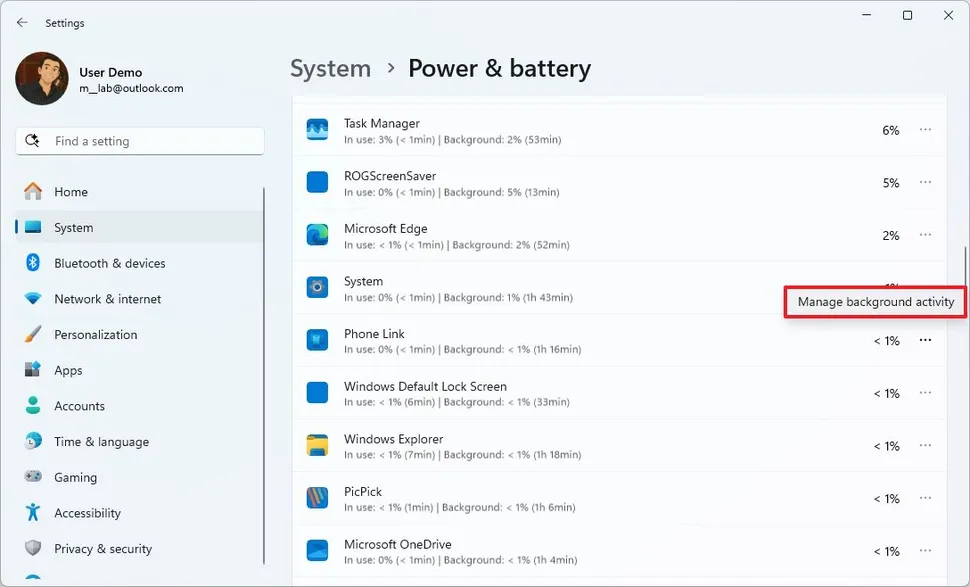 How to check which apps use a lot of battery on Windows 11 Picture 15