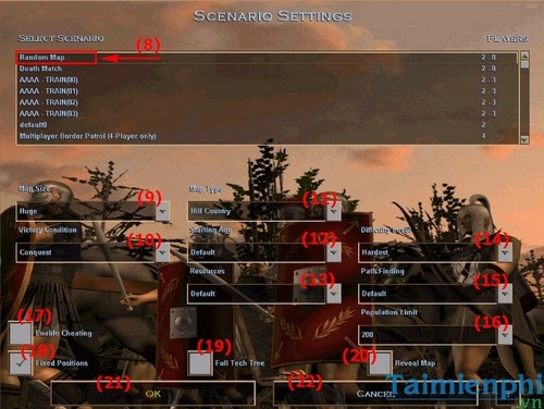 How to choose troops in AOE Game, set up AOE map Picture 2