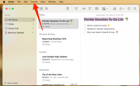 How to color notes in the Notes iPhone app Picture 1