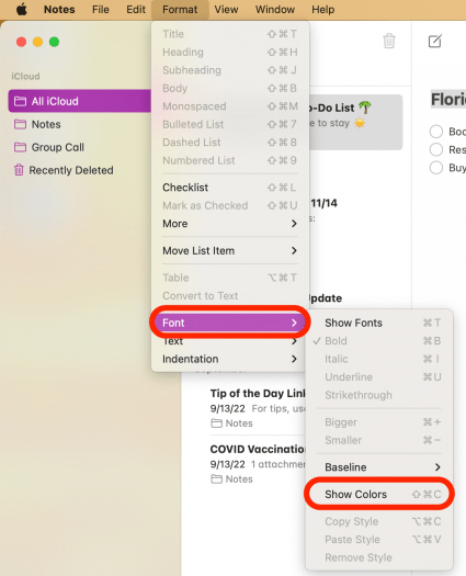 How to color notes in the Notes iPhone app Picture 2