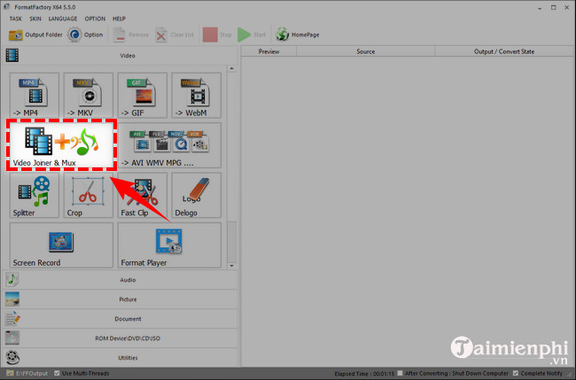 How to combine multiple videos into one with Format Factory quickly and effectively Picture 1