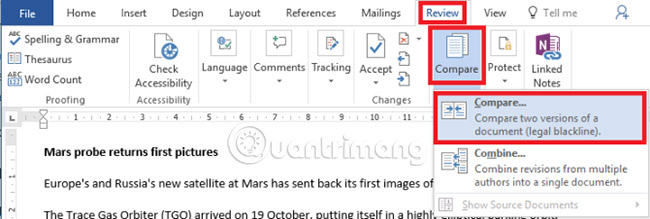 How to combine multiple Word files into a single file - Features available on Word Picture 15