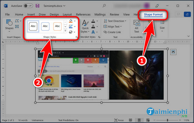 How to combine photos in Word, combine 2 photos into 1 frame Picture 7
