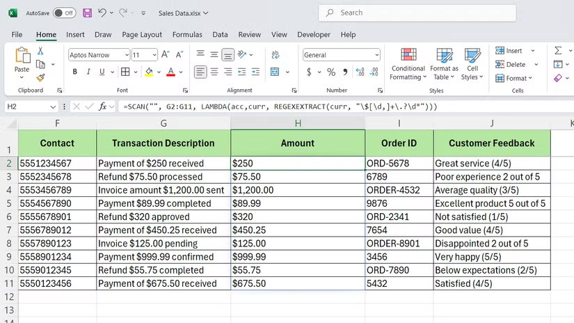 How to combine SCAN and REGEX functions in Excel to solve complex problems Picture 1
