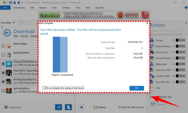 How to compress MP3 files with WinZip on your computer Picture 8