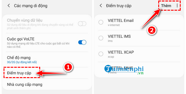 Picture 5 of How to configure APN for Viettel, MobiFone, Vinaphone, and Vietnamobile