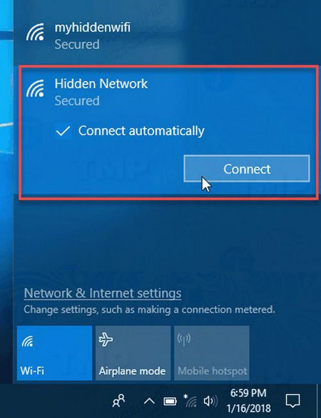 Picture 5 of How to connect to a hidden Wi-Fi network in Windows 10