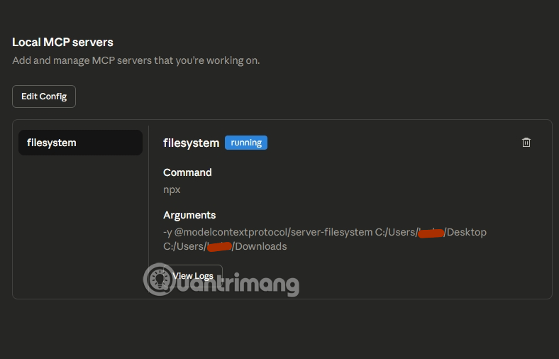 Picture 6 of How to connect an MCP Server Filesystem to Claude Desktop