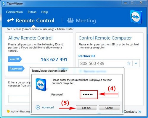 Picture 4 of How to control a computer remotely using Teamviewer