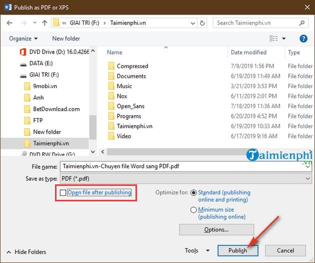 Picture 7 of How to convert a Word file to PDF in Office 2016