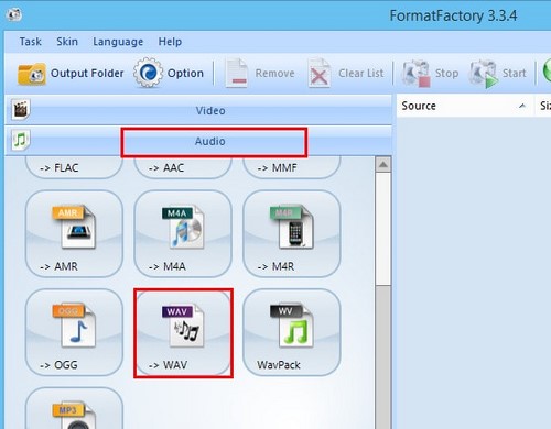 Picture 1 of How to convert audio to WAV using Format Factory