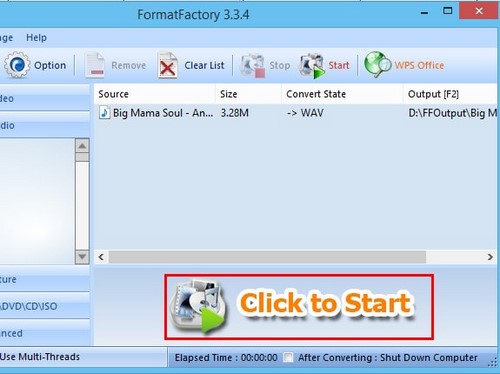 Picture 5 of How to convert audio to WAV using Format Factory