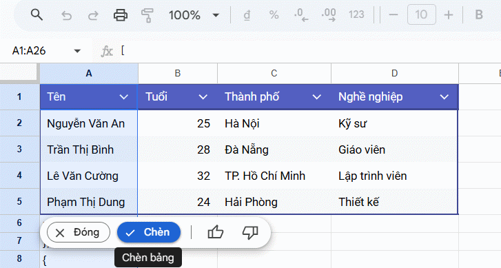 How to convert content into a Google Sheets table in a flash. Picture 6