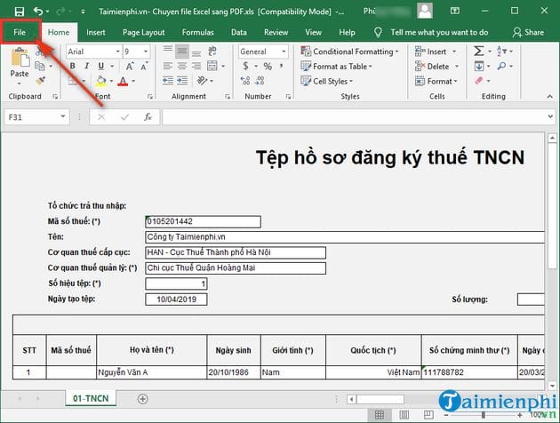 Picture 2 of How to convert Excel files to PDF in Office 2016