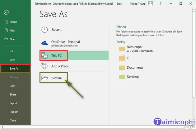 Picture 3 of How to convert Excel files to PDF in Office 2016