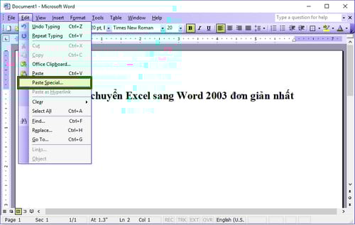 How to convert Excel to Word 2003 simply and easily Picture 7