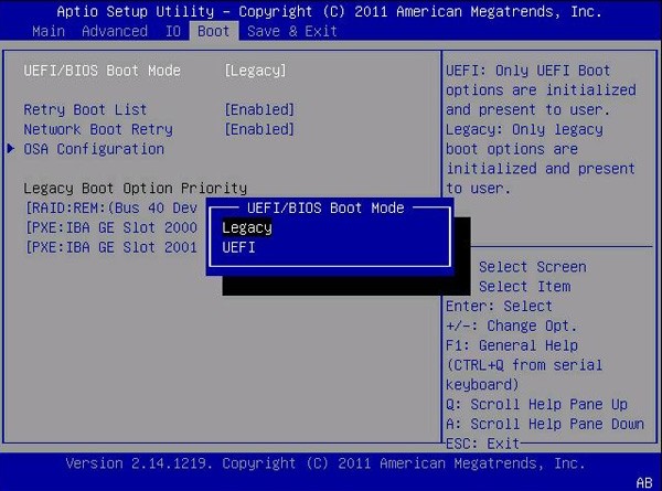 How to convert from Legacy to UEFI in BIOS Picture 1