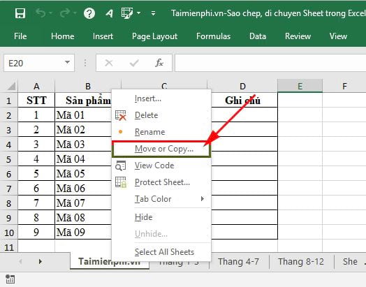 How to copy and move Sheets in Excel simply and easily Picture 1