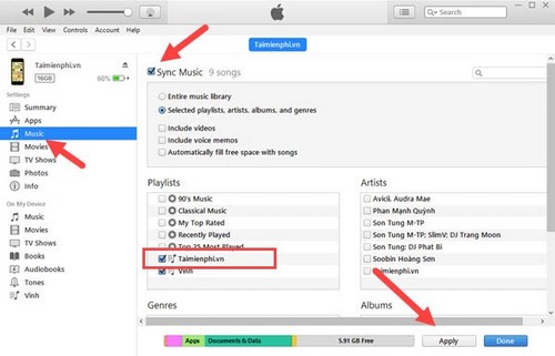 Picture 9 of How to copy videos, movies, and music to iPhone and iPad using iTunes on a computer.