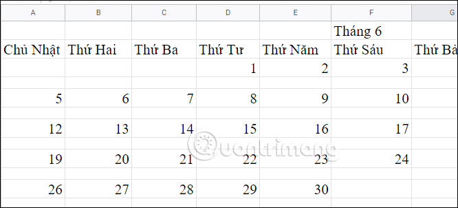 Picture 11 of How to create a calendar in Google Sheets