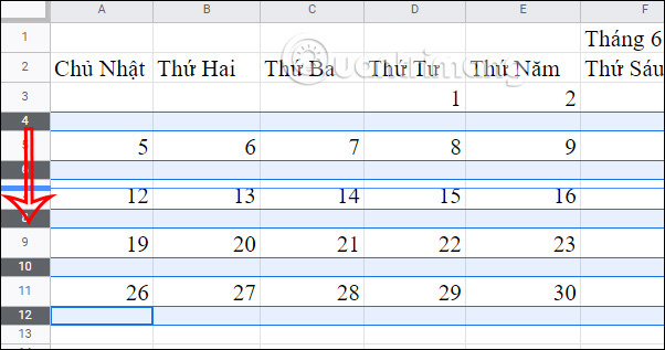 Picture 13 of How to create a calendar in Google Sheets