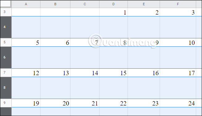 Picture 14 of How to create a calendar in Google Sheets