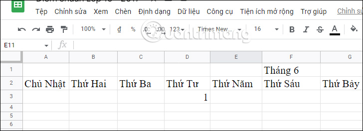 Picture 9 of How to create a calendar in Google Sheets