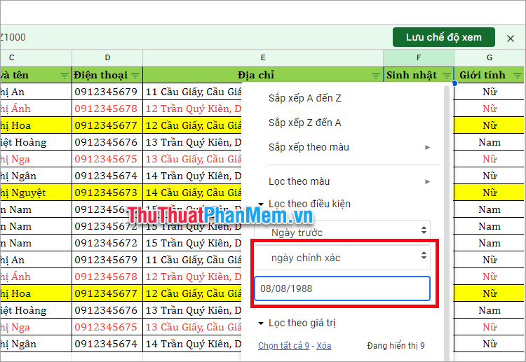 How to create a filter in Google Sheets Picture 7