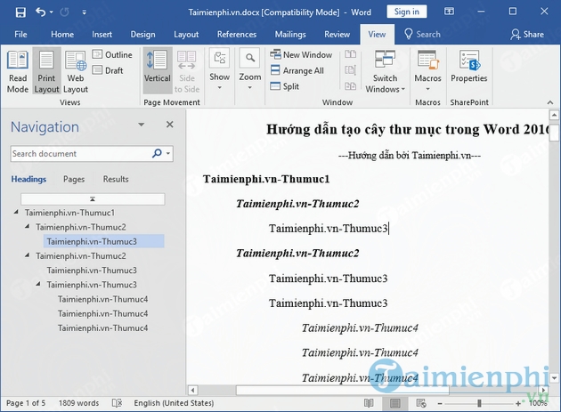 How to create a folder tree in Word 2016 simply and easily Picture 11