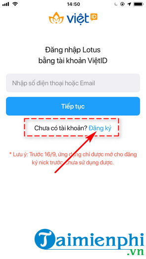 Picture 2 of How to create a Lotus account, a Vietnamese social network.