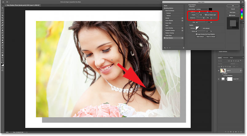 Picture 23 of How to create a shadow border in Photoshop