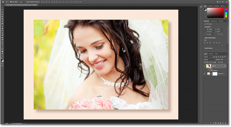 Picture 38 of How to create a shadow border in Photoshop