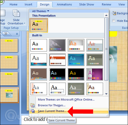 How to create a Slide Master on PowerPoint - Create a new theme for the slide Picture 12