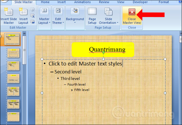 How to create a Slide Master on PowerPoint - Create a new theme for the slide Picture 4