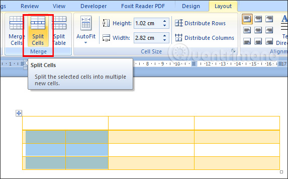 Picture 13 of How to create a table in Word 2007