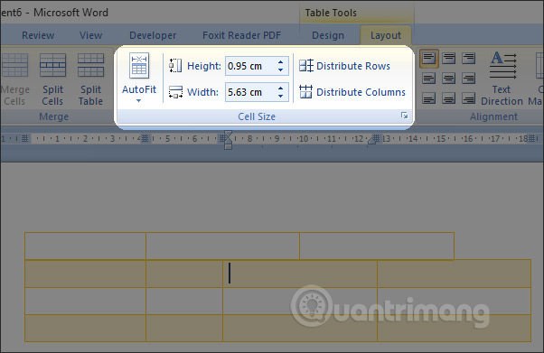 Picture 14 of How to create a table in Word 2007
