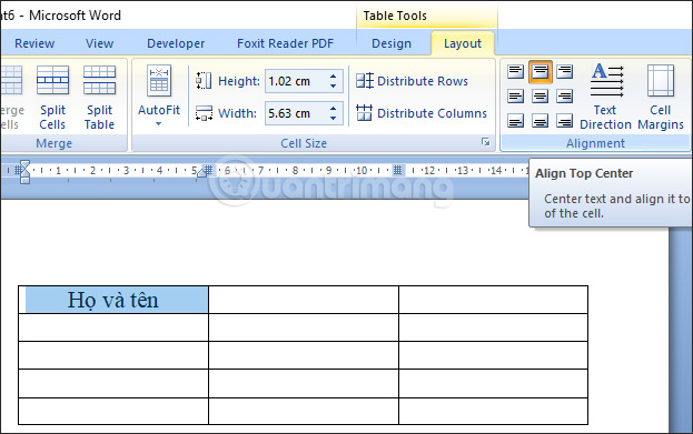 Picture 15 of How to create a table in Word 2007