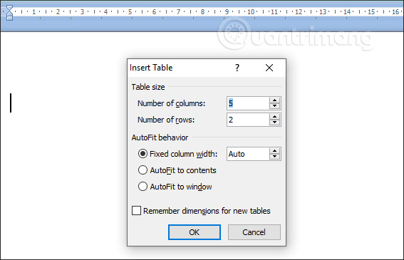 Picture 2 of How to create a table in Word 2007