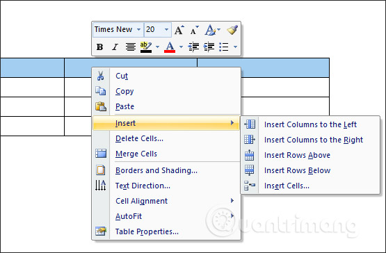 Picture 5 of How to create a table in Word 2007