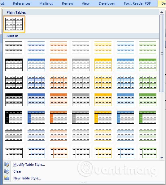Picture 7 of How to create a table in Word 2007