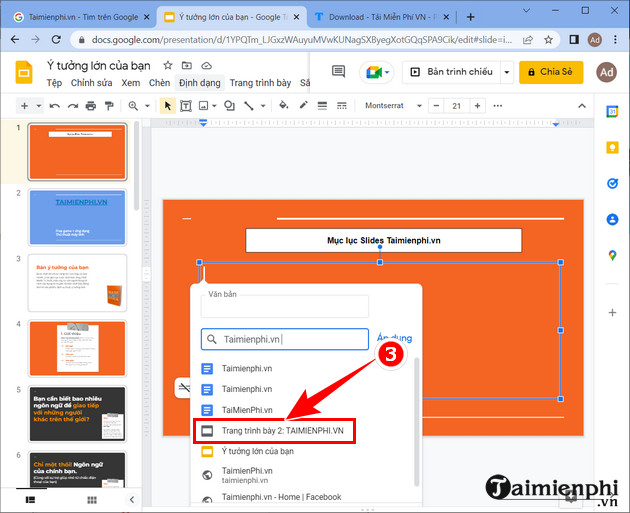 How to create a table of contents in Google Slides, Powerpoint Online Picture 4