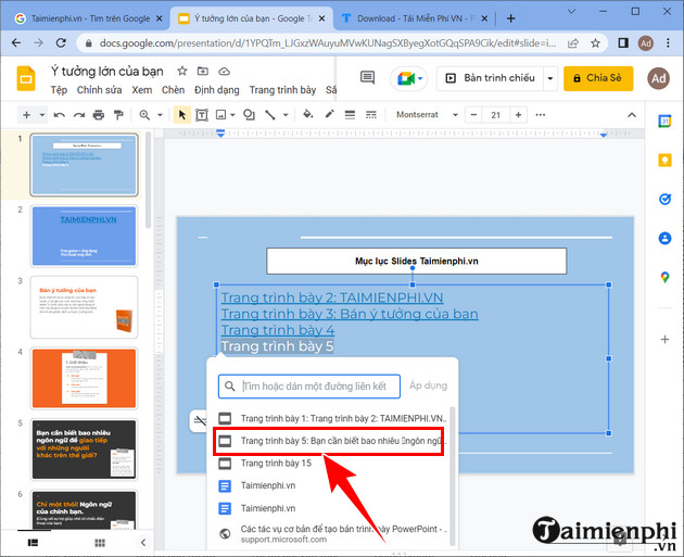 How to create a table of contents in Google Slides, Powerpoint Online Picture 6