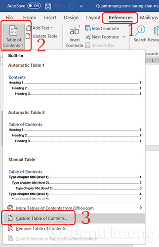 Picture 10 of How to create an automatic table of contents in Word 2019/2016/2010/2007