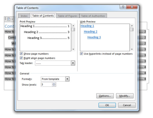 Picture 8 of How to create an automatic table of contents in Word 2019/2016/2010/2007