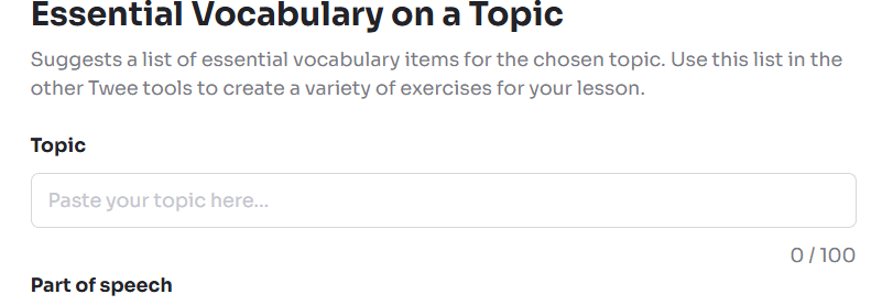 Picture 2 of How to create a vocabulary list for a topic using Twee