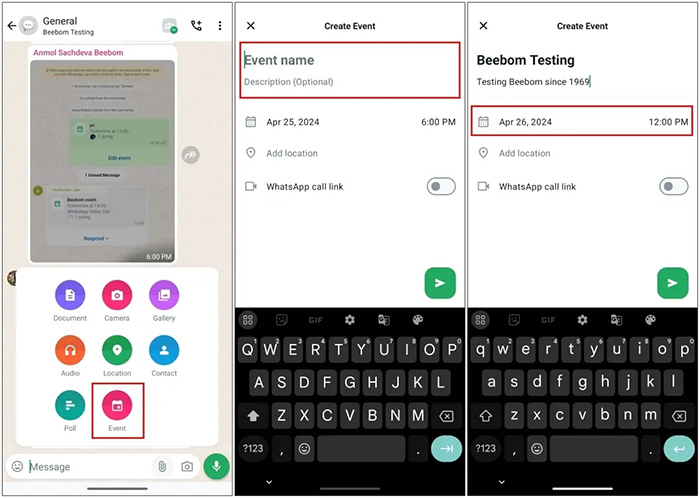 How to create a WhatsApp community group event Picture 2