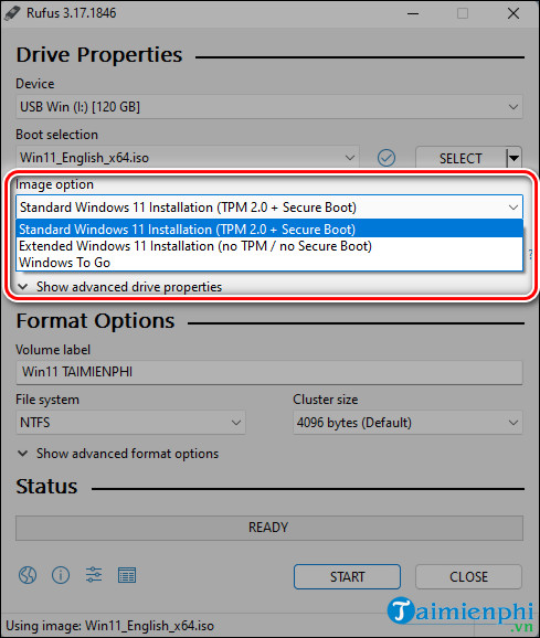 Picture 6 of How to create a Windows 11 installation USB using Rufus and Media Creation Tool.