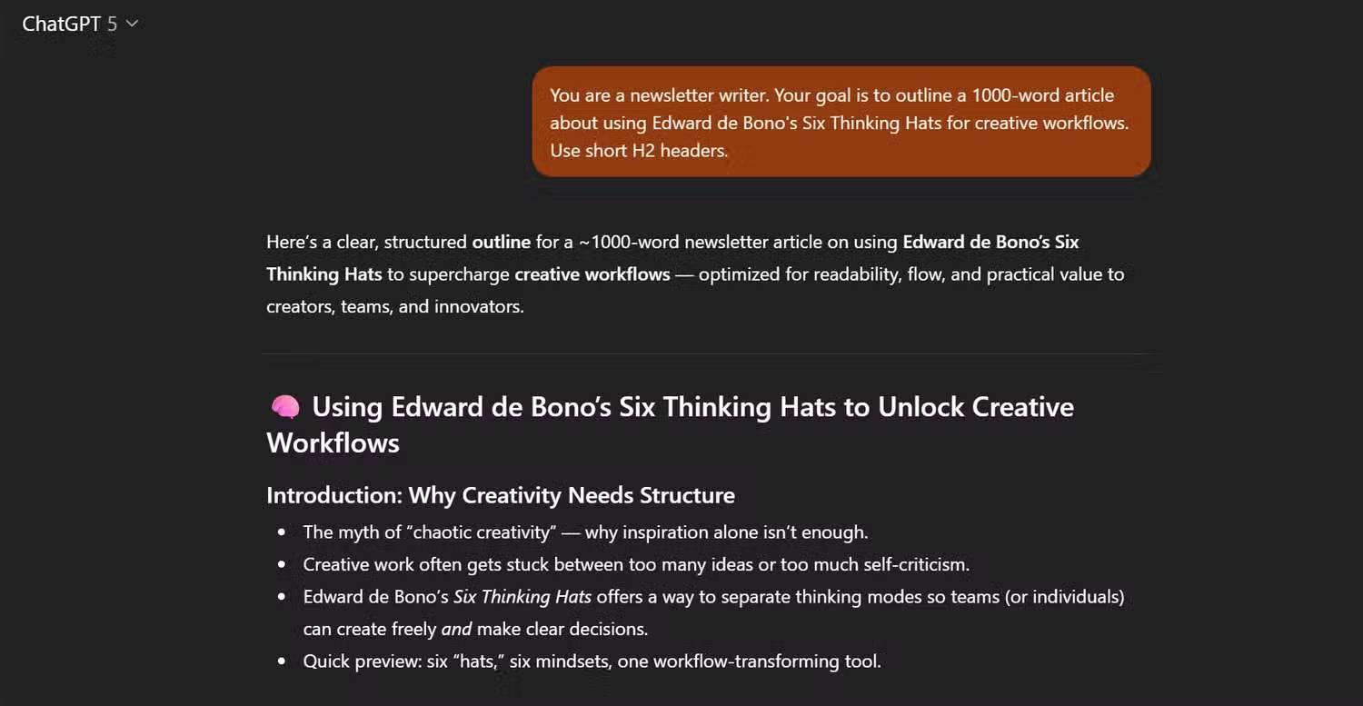 How to create a ChatGPT prompt that works in all cases. Picture 1